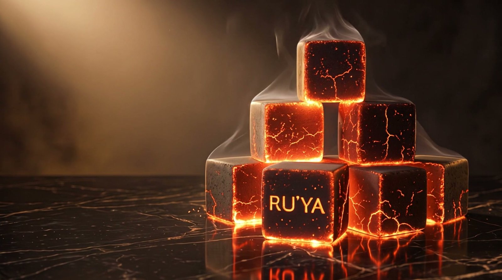 The full RU'YA coal stack glowing ember red